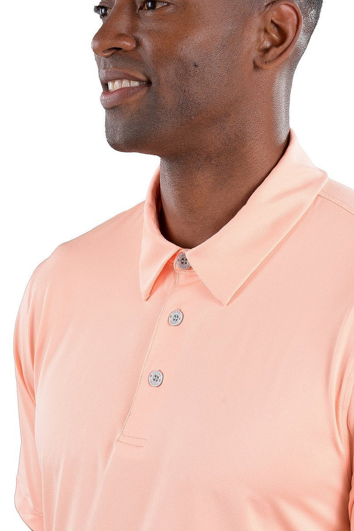 Coral pink polo shirt top